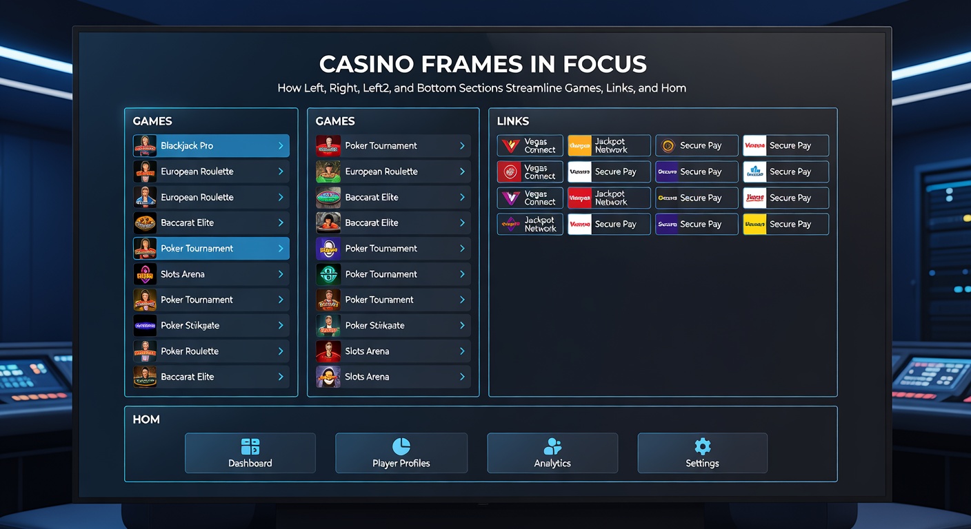 Close-up van rechter- en bodemframes in een casino-interface, met voorbeelden van links en navigatie-elementen
