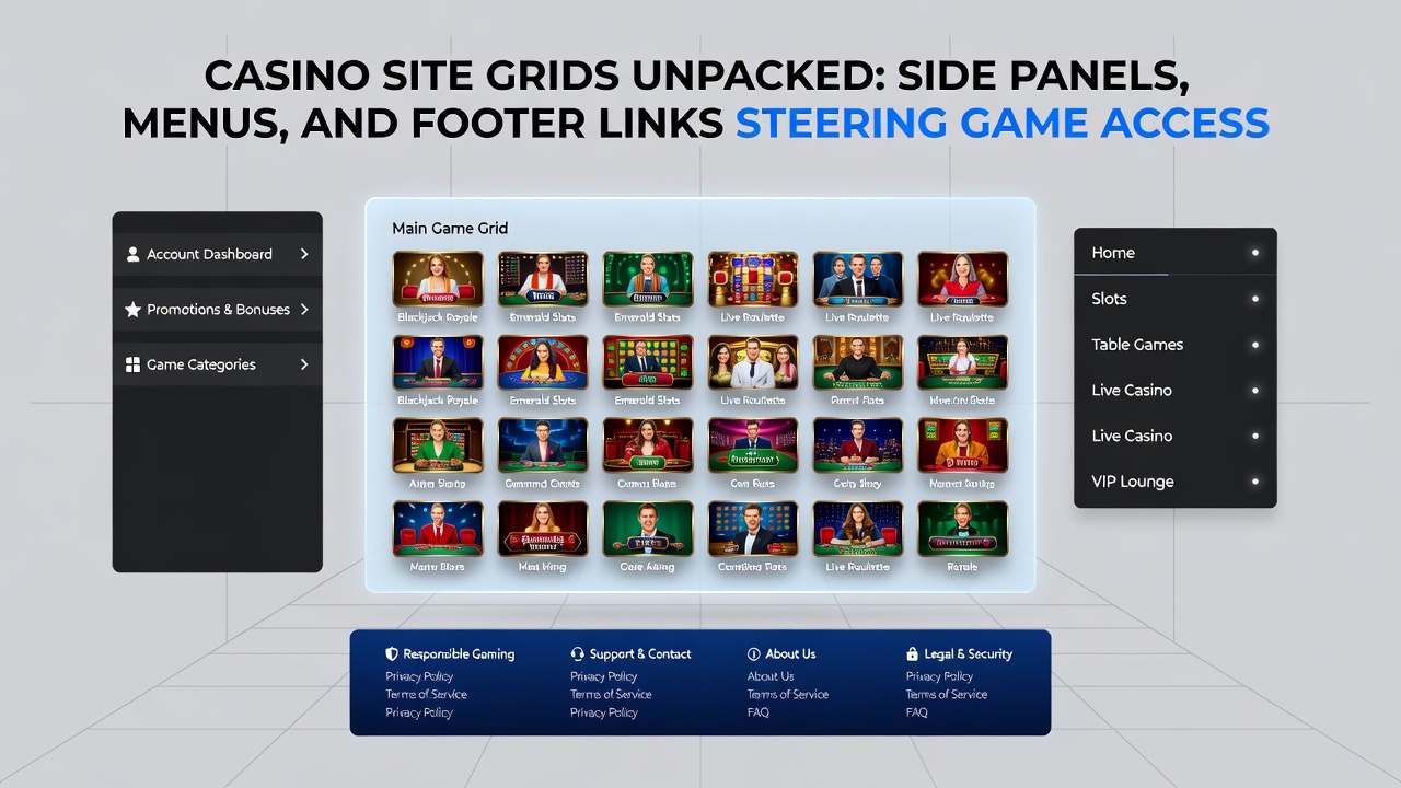 Detail van footerlinks en onderste navigatie-elementen op een casino platform