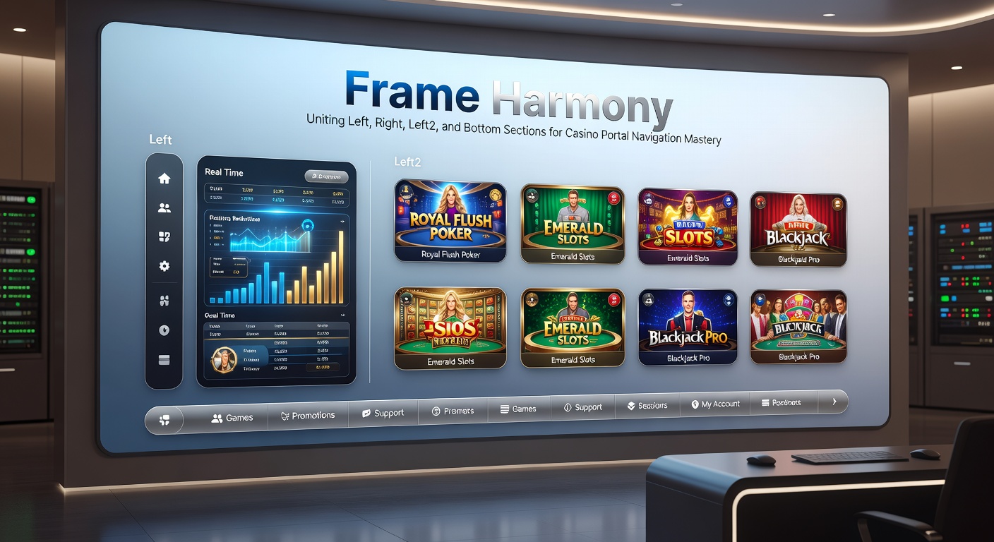 Voorbeeld van harmonieuze frame-interactie tijdens een live casino sessie, met zijbalken en footer in actie